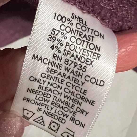 S LOGO Lori Goldstein Eggplant Waterfall Open Front Cardigan - Picture 5 of 10